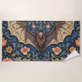 Elegant Flying Bat William Morris geïnspireerd Blo Strandlaken (Voorkant)