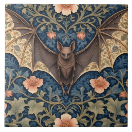 Elegant Flying Bat William Morris geïnspireerd Blo Tegeltje