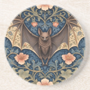 Elegant Flying Bat William Morris geïnspireerd Blo Zandsteen Onderzetter