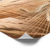 Elegant Flying Crane Over Golden Wheat Landscape Poster (Hoek)