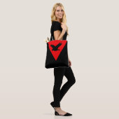 Elegant Flying Eagle on Black and Red Tote Bag (Op model)