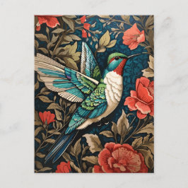 Elegant Flying Hummingbird William Morris geïnspir Briefkaart