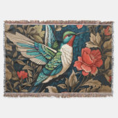 Elegant Flying Hummingbird William Morris geïnspir Deken (Voorkant)