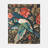 Elegant Flying Hummingbird William Morris geïnspir Fleece Deken (Voorkant)