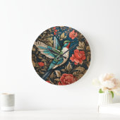 Elegant Flying Hummingbird William Morris geïnspir Grote Klok (Huis)