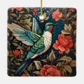 Elegant Flying Hummingbird William Morris geïnspir Keramisch Ornament (Achterkant)