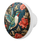 Elegant Flying Hummingbird William Morris geïnspir Keramische Knop (Rechts)