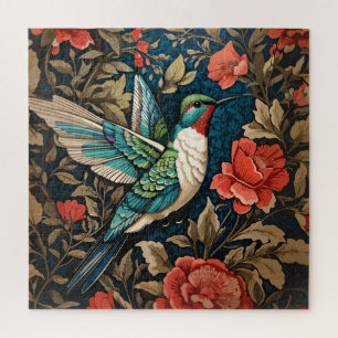 Elegant Flying Hummingbird William Morris geïnspir Legpuzzel