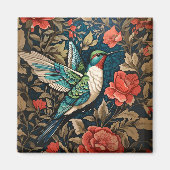 Elegant Flying Hummingbird William Morris geïnspir Magneet (Voorkant)