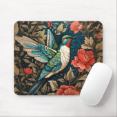 Elegant Flying Hummingbird William Morris geïnspir Muismat (Met muis)