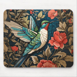 Elegant Flying Hummingbird William Morris geïnspir Muismat