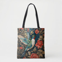 Elegant Flying Hummingbird William Morris geïnspir Tote Bag