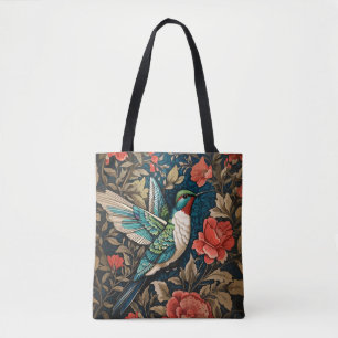 Elegant Flying Hummingbird William Morris geïnspir Tote Bag