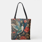 Elegant Flying Hummingbird William Morris geïnspir Tote Bag (Achterkant)