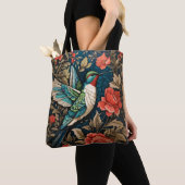 Elegant Flying Hummingbird William Morris geïnspir Tote Bag (Dichtbij)
