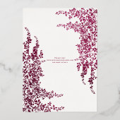 Elegant Foil and Dark Plum Leaf  Islamic Wedding Folie Uitnodiging (Achterkant)