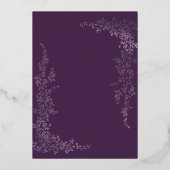 Elegant Foil and Plum Leaf  Islamic Wedding  Folie Uitnodiging (Achterkant)