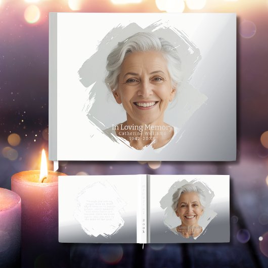 Elegant Foil Funeral Guest Book Photo Memory Book Gastenboek