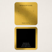 Elegant foil gold earing square display card vierkante visitekaartjes (Voorkant /achterkant)
