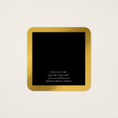 Elegant foil gold earing square display card vierkante visitekaartjes (Achterkant)
