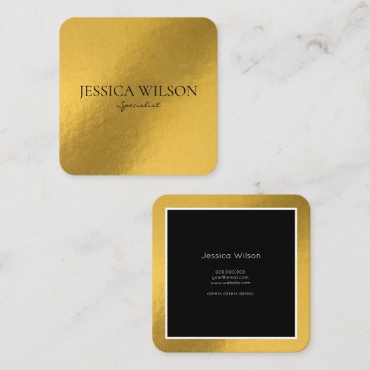 Elegant foil gold modern visitekaartje (Voorkant / Achterkant)