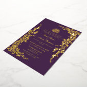 Elegant Foil Leaf Islamic Wedding Foil Invitation Folie Uitnodiging (Gedraaid)