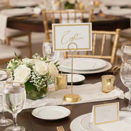 Elegant Foil Wedding Table Number Tent - EIGHTEEN Folie Kaarten