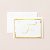 Elegant Foil Wedding Table Number Tent - FIVE Folie Kaarten (Voorkant met envelop)