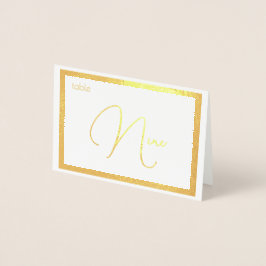 Elegant Foil Wedding Table Number Tent - NINE Folie Kaarten