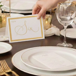 Elegant Foil Wedding Table Number Tent - SEVEN Folie Kaarten