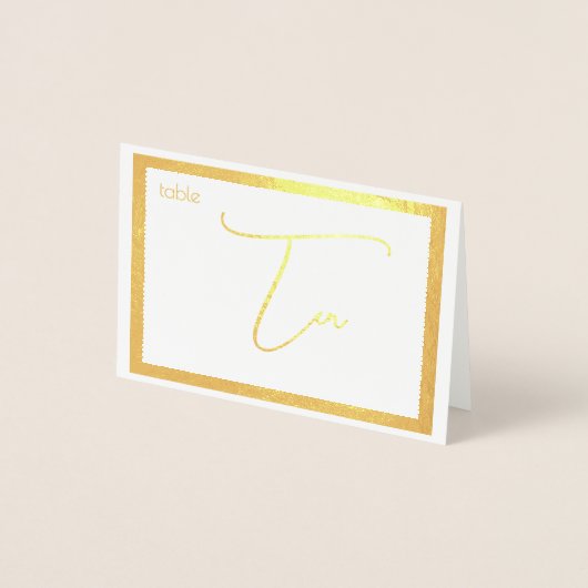 Elegant Foil Wedding Table Number Tent - TEN Folie Kaarten (Voorkant)