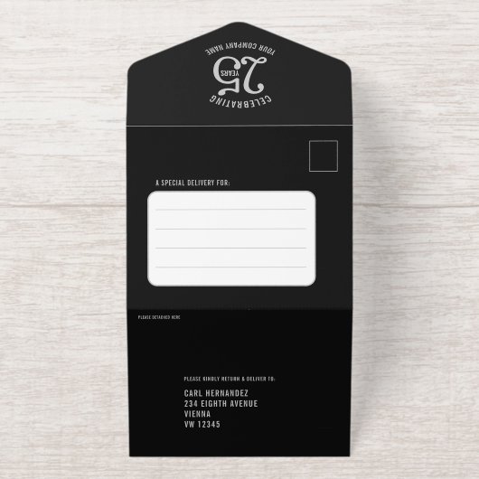 Elegant Foiled Tear-Off 25 Years in Business  All In One Uitnodiging (Buiten)