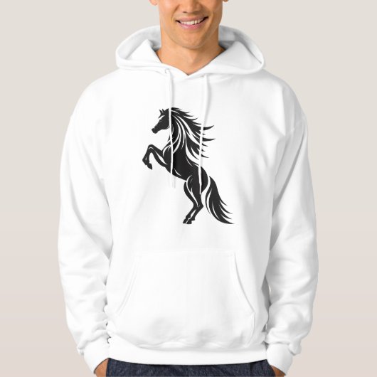 Elegant fokpaard silhouet ontwerp hoodie (Voorkant)
