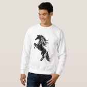 Elegant fokpaard silhouet ontwerp trui (Voorkant volledig)