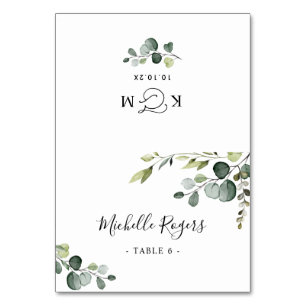 Elegant Folded Greenery Wedding Place Kaarten
