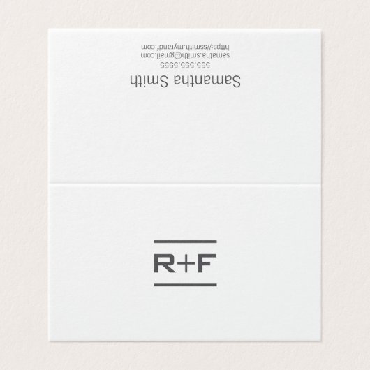 Elegant Folded Notecards Visitekaartje (Buitenkant ongevouwen)