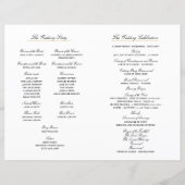 Elegant Folding Wedding Program Custom Monogram (Achterkant)