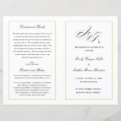 Elegant Folding Wedding Program Custom Monogram (Voorkant)