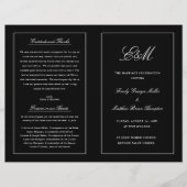 Elegant Folding Wedding Program Monogram Black (Voorkant)