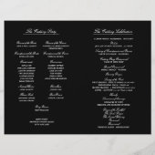 Elegant Folding Wedding Program Monogram Black (Achterkant)
