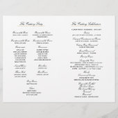 Elegant Folding Wedding Programme Monogram Gold (Achterkant)