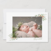 Elegant Foliage Berries Feliz Navidad Kerstmis Feestdagenkaart (Voorkant)