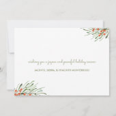 Elegant Foliage Berries Feliz Navidad Kerstmis Feestdagenkaart (Achterkant)