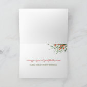 Elegant Foliage Berries Merry KerstLijst Kaart (Binnen)