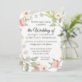 Elegant Foliage Berry roze Waterverf Wilde bloemen Kaart (Staand voorkant)