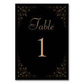 Elegant  Foliage Black Gold Wedding Kaart (Achterkant)