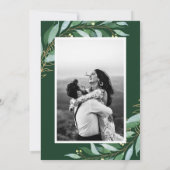 Elegant Foliage Bos Groene Foto Bruiloft Save The Date (Achterkant)