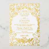 Elegant Foliage Botanical Wedding Folie Uitnodiging (Voorkant)