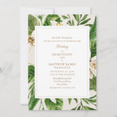 Elegant Foliage Bride Parents Cream & Gold Kaart (Voorkant)