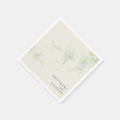 Elegant Foliage Cream Gepersonaliseerde bruiloft Servet (Hoek)